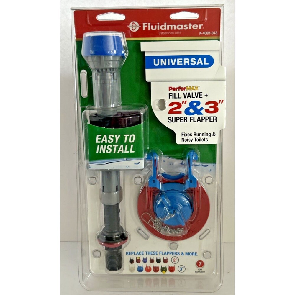 Fluidmaster Fill Valve + 2 And 3 in Super Flapper Kit K 400H 043